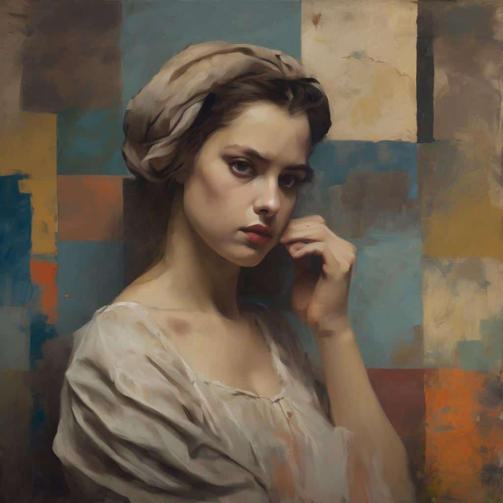 Όμορφη νεαρή γυναίκα με καπέλο, τέχνη αστικής κουλτούρας και δρόμου, μοντέρνο πορτραίτο.